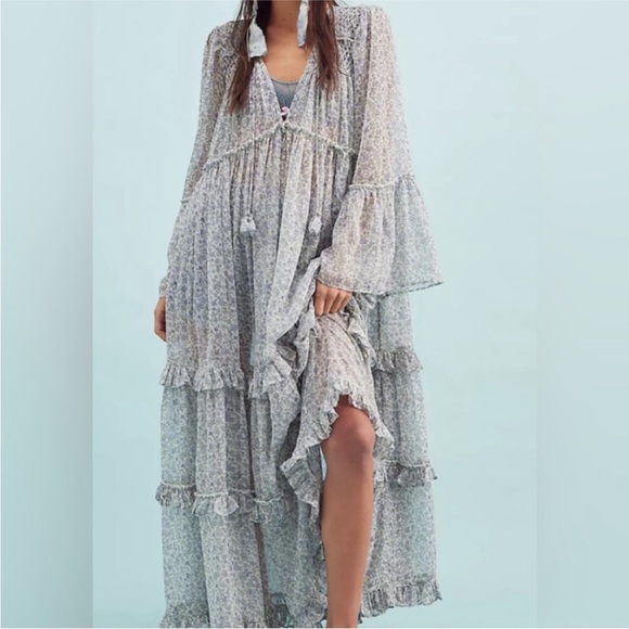 Free people weeping willows maxi dress blue combo - Picture 3 of 5
